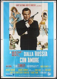 3c053 FROM RUSSIA WITH LOVE Italian 2p R70s art of Sean Connery is Ian Fleming's James Bond 007!