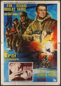 3c059 HEROES OF TELEMARK Italian 2p '66 Kirk Douglas stops Nazis from making atom bomb, different!