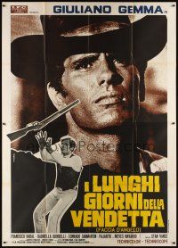3c075 LONG DAYS OF VENGEANCE Italian 2p R60s different huge close up of cowboy Giuliano Gemma!