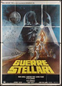 3c108 STAR WARS Italian 2p '77 George Lucas classic sci-fi epic, great art by Tom Jung!