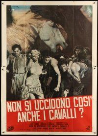 3c114 THEY SHOOT HORSES, DON'T THEY Italian 2p '70 Jane Fonda, completely different Ciriello art!