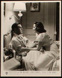 3d916 CLOSE TO MY HEART 2 8x10 stills '51 close ups of Gene Tierney & Ray Milland, cute puppy!