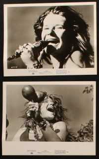 3d630 JANIS 6 8x10 stills '75 great rock & roll image of Joplin wailing into microphone on stage!