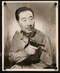 3d871 PHILIP AHN 3 8x10 stills '50s cool portraits from Hell's Half Acre, Macao, with gun!