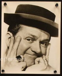 3d895 WALLY BROWN 3 8x10 stills '40s super c/u with hat, and portraits in suit, one with microphone!
