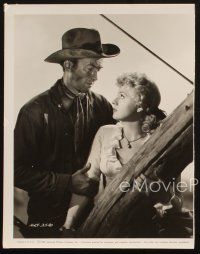 3d998 WINCHESTER '73 2 7.75x10 stills '50 James Stewart with rifle, holding Shelley Winters!