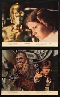 3d548 STAR WARS 8 color 8x10 stills '77 Luke, Leia, C-3PO, in the bay with X-wing fighters!