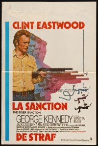 3e664 EIGER SANCTION Belgian '75 cool multiple images of Clint Eastwood w/shotgun!