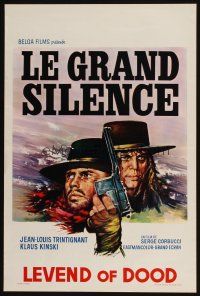 3e676 GREAT SILENCE Belgian '68 Sergio Corbucci, art of Kinski & Trintignant by Yves Thos!
