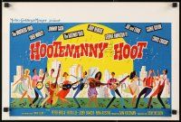 3e685 HOOTENANNY HOOT Belgian '63 Johnny Cash and a ton of top country music stars, cool art!