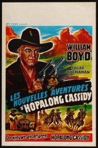 3e716 NEW ADVENTURES OF HOPALONG CASSIDY Belgian '60 art of William Boyd as Hoppy by Coppel!