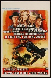 3e717 ONCE UPON A TIME IN THE WEST Belgian R70s Leone, art of Cardinale, Fonda, Bronson & Robards!