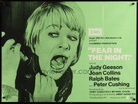 3e364 FEAR IN THE NIGHT British quad '72 Judy Geeson being strangled from behind!