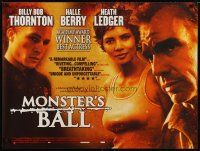 3e387 MONSTER'S BALL British quad '01 Halle Berry, Billy Bob Thornton, Heath Ledger