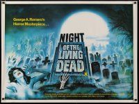 3e395 NIGHT OF THE LIVING DEAD British quad R80 George Romero classic, different art by Chantrell!