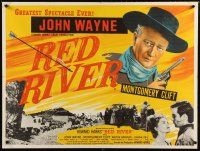 3e407 RED RIVER British quad R50s great artwork of John Wayne, Montgomery Clift, Howard Hawks