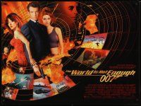 3e427 WORLD IS NOT ENOUGH DS British quad '99 Brosnan as James Bond, Richards, sexy Sophie Marceau!