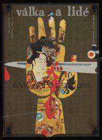 3e149 MEN & WAR Czech 11x16 '74 Satsuo Yamamoto, different Japanese art by Zdenek Ziegler!