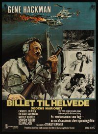 3e759 DOMINO PRINCIPLE Danish '78 cool art of Gene Hackman w/rifle, Candice Bergen!