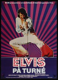 3e762 ELVIS ON TOUR Danish '72 classic artwork of Elvis Presley singing into microphone!