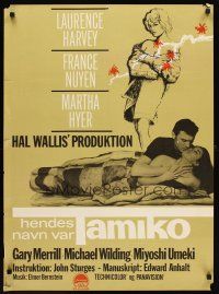 3e771 GIRL NAMED TAMIKO Danish '64 John Sturges, Laurence Harvey used women without shame!
