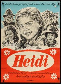 3e782 HEIDI Danish '67 from classic Swiss Spyri novel, William artwork!
