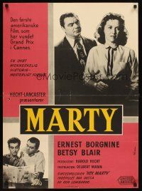 3e796 MARTY Danish '56 directed by Delbert Mann, Ernest Borgnine, written by Paddy Chayefsky!