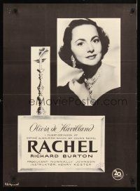 3e798 MY COUSIN RACHEL Danish '53 Richard Burton, image of pretty Olivia de Havilland!