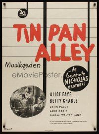 3e830 TIN PAN ALLEY Danish '50 Alice Faye & Betty Grable, Klitgaard art!