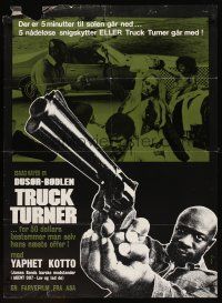 3e834 TRUCK TURNER Danish '75 AIP, cool image of bounty hunter Isaac Hayes with gun!