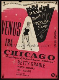 3e841 WABASH AVENUE Danish '51 artwork of Betty Grable & Victor Mature smiling at each other!