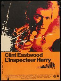 3e240 DIRTY HARRY French 23x32 '72 cool art of Clint Eastwood w/gun, Don Siegel crime classic!