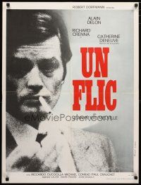 3e241 DIRTY MONEY French 23x32 '72 Jean-Pierre Melville's Un Flic, smoking Alain Delon close-up!