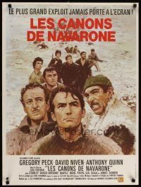 3e246 GUNS OF NAVARONE French 23x32 R70s Gregory Peck, David Niven & Anthony Quinn by Terpning!