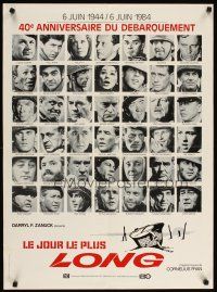 3e254 LONGEST DAY French 23x32 R84 Zanuck's World War II D-Day movie with 42 international stars!