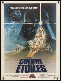3e270 STAR WARS French 23x32 '77 George Lucas classic sci-fi epic, great art by Tom Jung!