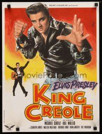 3e300 KING CREOLE French 15x21 R78 great Jean Mascii art of tough Elvis Presley!