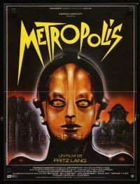 3e306 METROPOLIS French 15x21 R84 Fritz Lang classic, great art of female robot by Phillippe!