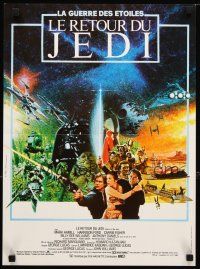 3e311 RETURN OF THE JEDI French 15x21 '83 George Lucas classic, different Jouin sci-fi artwork!