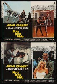 3e122 NEVER SAY NEVER AGAIN set of 6 Italian photobustas '83 Sean Connery as 007, Basinger, Sydow!