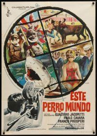 3e036 MONDO CANE Spanish '63 classic early Italian documentary of human oddities!