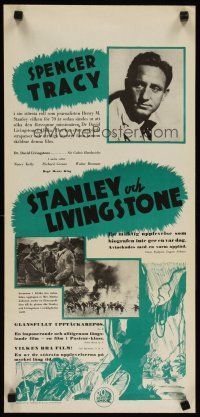 3e095 STANLEY & LIVINGSTONE Swedish stolpe '39 Spencer Tracy as the explorer of unknown Africa!