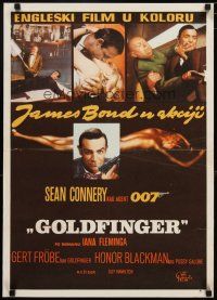 3e195 GOLDFINGER Yugoslavian '64 four great images of Sean Connery as James Bond 007!