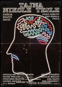 3e224 TAJNA NIKOLE TESLE Yugoslavian '80 cool Bucan & Tadic artwork of human brain!