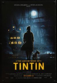 3f028 ADVENTURES OF TINTIN teaser DS 1sh '11 Steven Spielberg's version of the French cartoon!