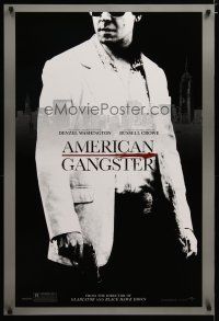 3f041 AMERICAN GANGSTER teaser DS 1sh '07 close-up of Russell Crowe, Ridley Scott directed!