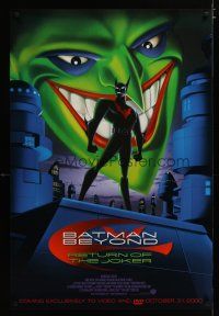 3f079 BATMAN BEYOND RETURN OF THE JOKER video 1sh '00 cool art of caped crusader & villain!