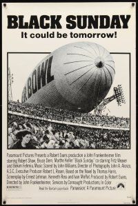3f102 BLACK SUNDAY 1sh '77 Goodyear Blimp zeppelin disaster at the Super Bowl!