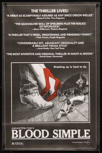 3f105 BLOOD SIMPLE 1sh '85 Joel & Ethan Coen, Frances McDormand, cool film noir gun image!