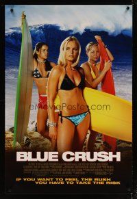 3f110 BLUE CRUSH 1sh '02 John Stockwell, sexy Kate Bosworth in bikini, surfing girls!